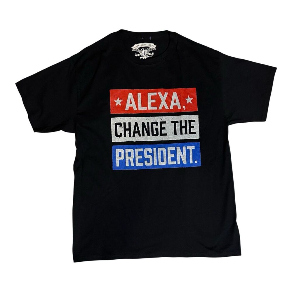 Alexa Change The President T-Shirt Unisex Trump Biden MAGA Political Men’s Sz. L